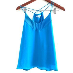 Naked Zebra Women's Blue V Neckline, Back Spaghetti Crisscross Top Size Small